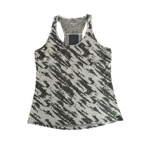 BCG Womens Racerback Athletic Tank Top GreyBlack Abstract Mesh Back Large (1314)